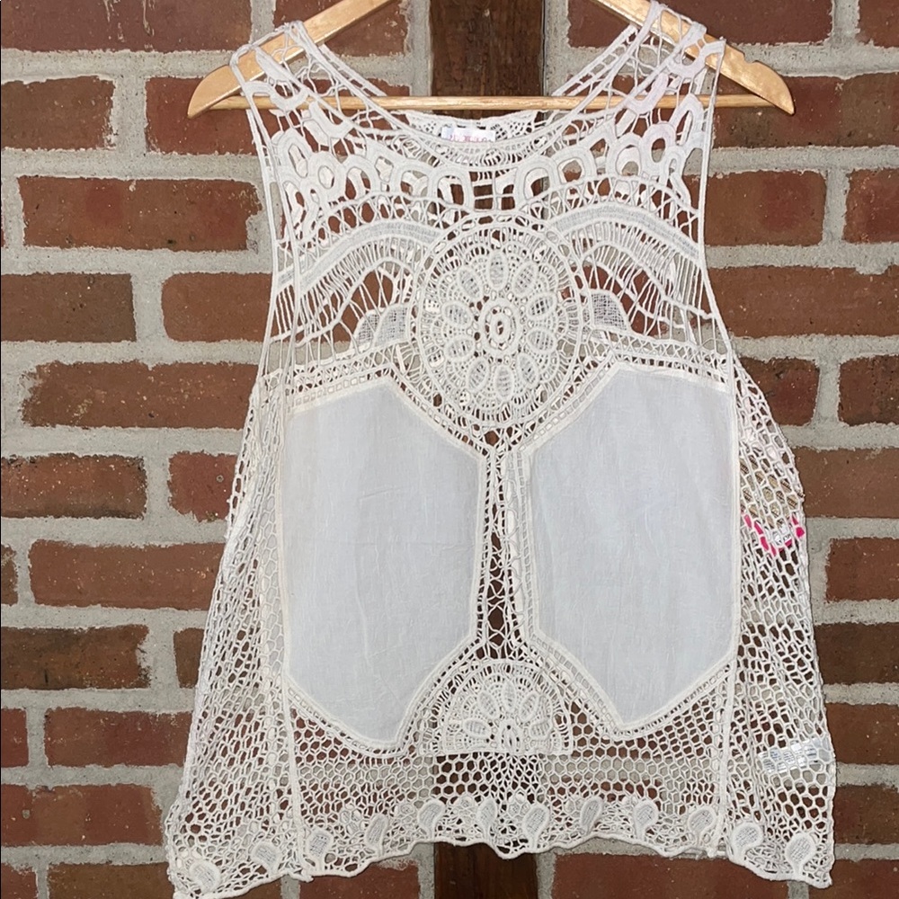 Xhilaration cream knit  Asymmetrical Tank Top NWT